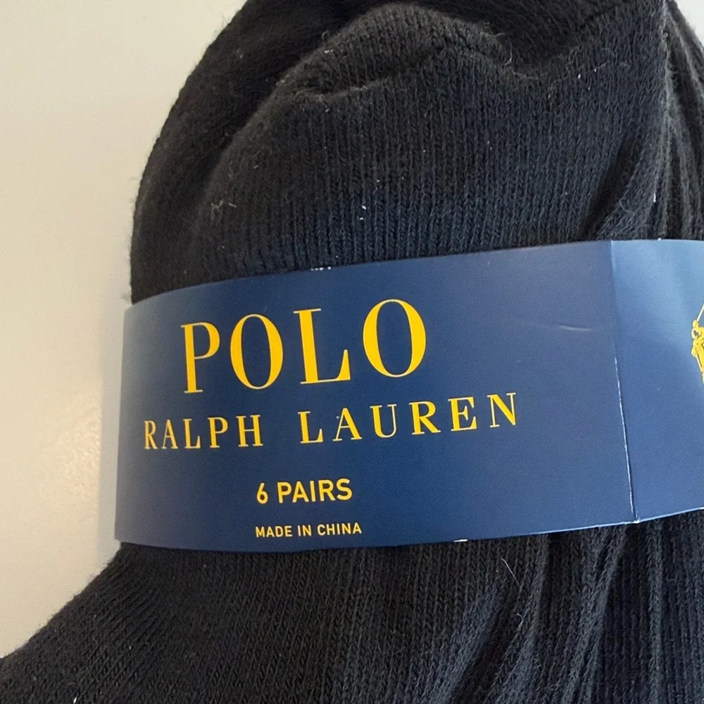 Polo Ralph Lauren Men`s Half Cushioned No Show Socks 6 Pack